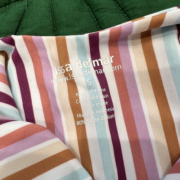 Issa de Mar Hawaii Small Summer Stripe Cheeky One Piece Swimsuit Monokini - Picture 3 of 4